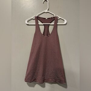 Lululemon Racerback Striped Tank in Maroon and White